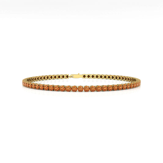 Handmade Natural Citrine Gemstone Tennis Bracelet 14K Pure Gold Fine Jewelry Ready to Ship Customizable Size Gift Option