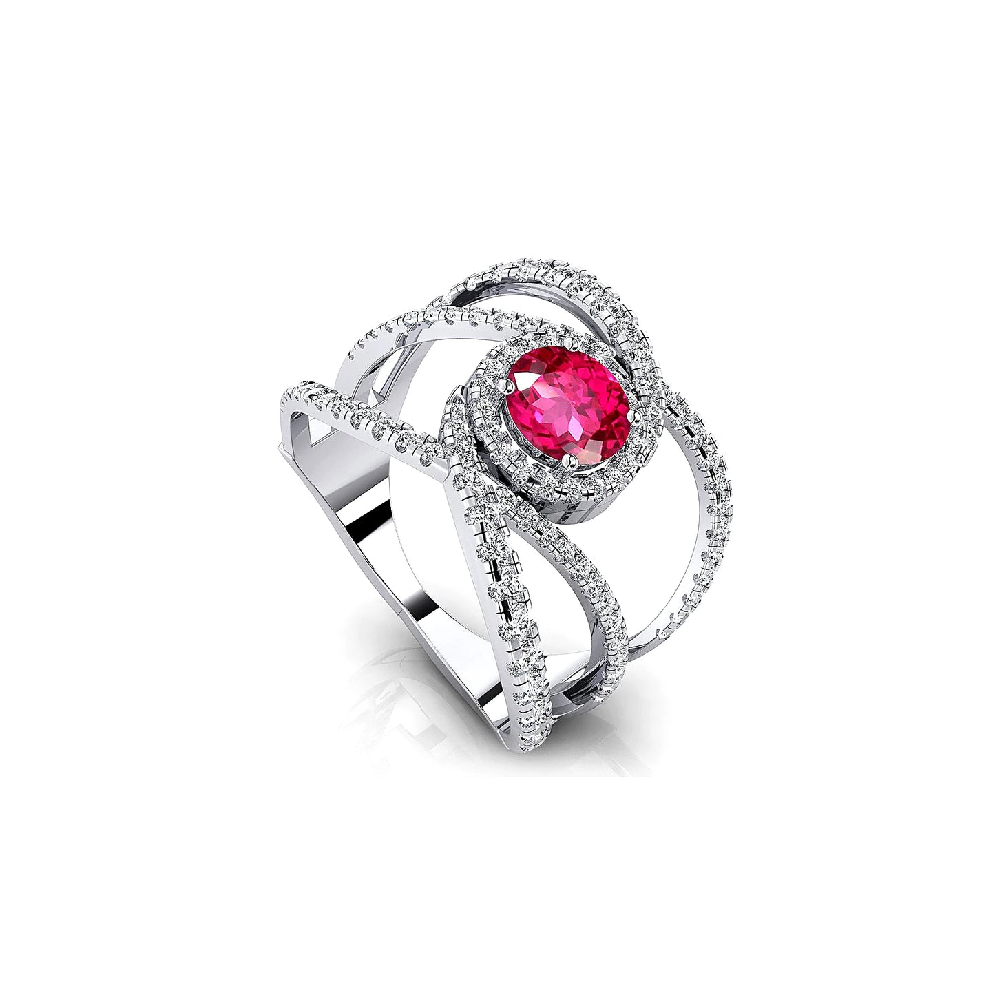 18k Solid Gold Handmade Dainty Rings Adorned Cut Lab Grown Pink Sapphire Gemstone Real Diamonds Rhodium Plated Wedding Bulk OEM
