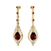 18K Solid Gold Natural Garnet & Real Diamond Dangle Drop Halo Earrings For Wedding Engagement Party Gift for Women ODM Bulk