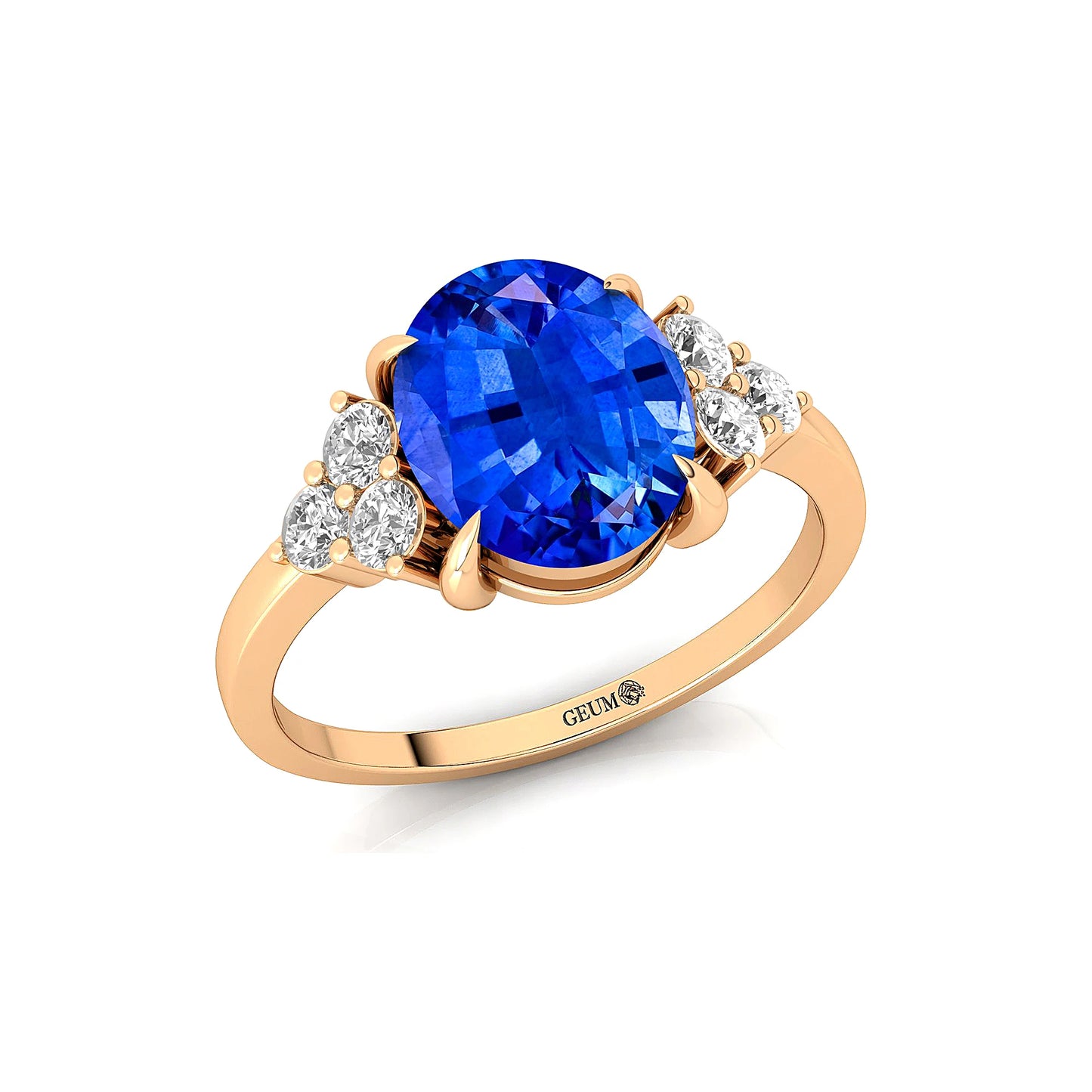 Luxurious 14k Solid Gold Lab Created Blue Sapphire Gemstone Real Diamonds Ring High Quality Fine Jewelry Classic Wedding Ring