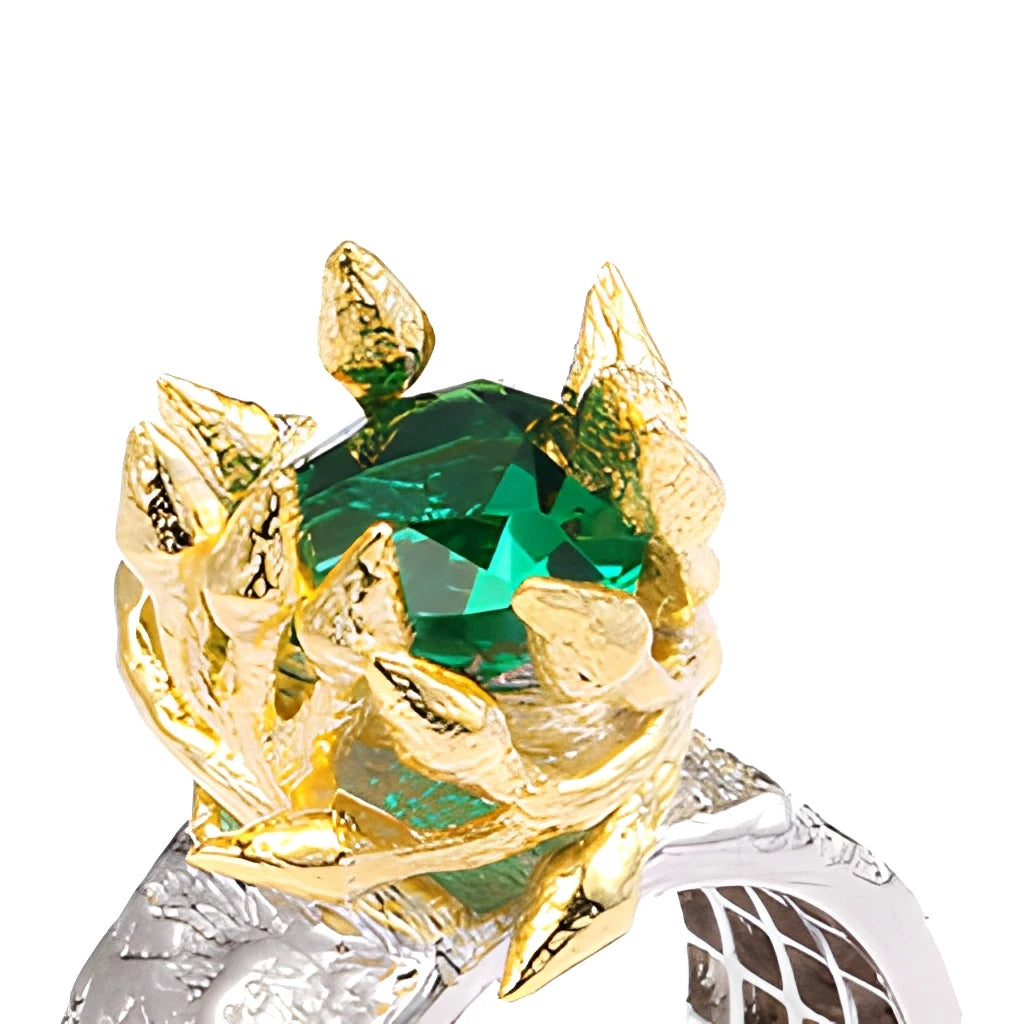 Handmade 925 Sterling Silver Green Spinel Finger Store Ring for Women