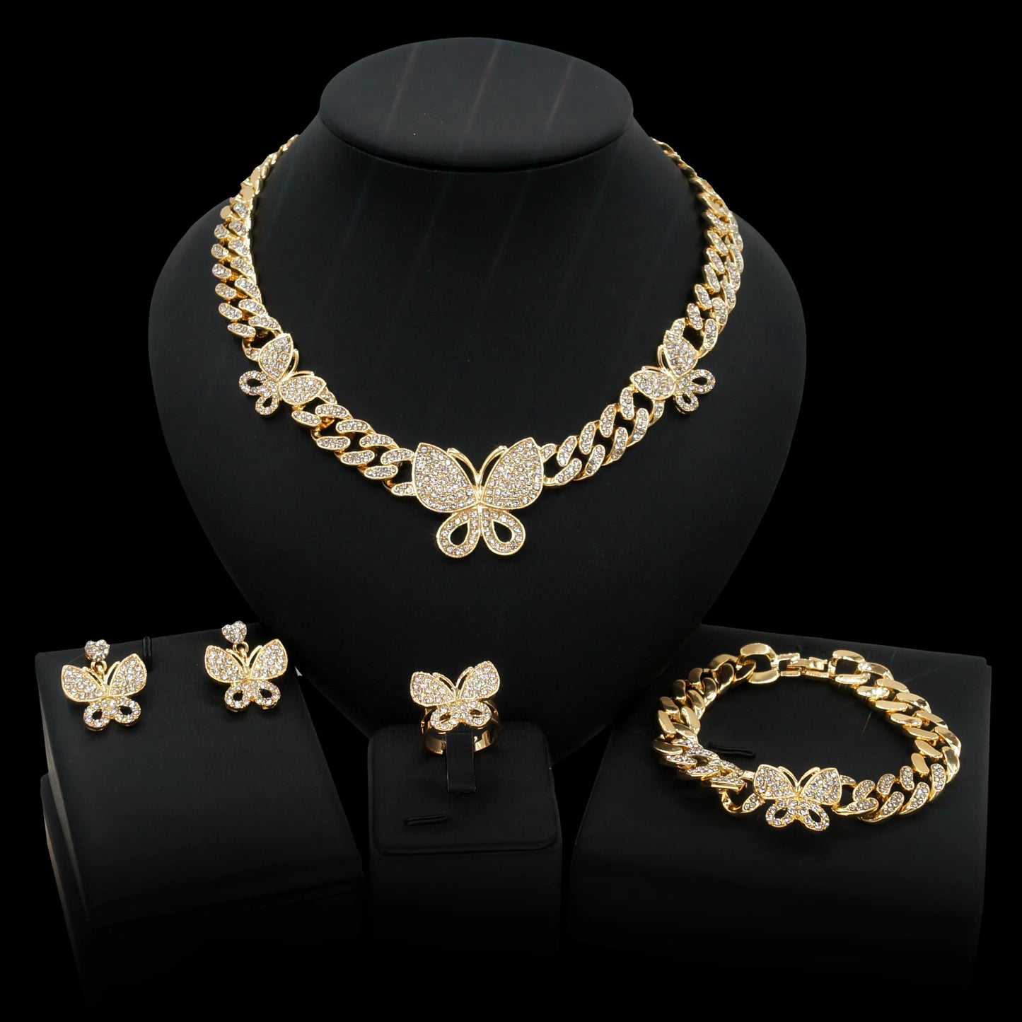 Zhuerrui Fashion 24K Gold Plated Jewelry Sets Flower Design Necklace Bangle Wholesale Brazilian Gold Plated Costume Access Z0015