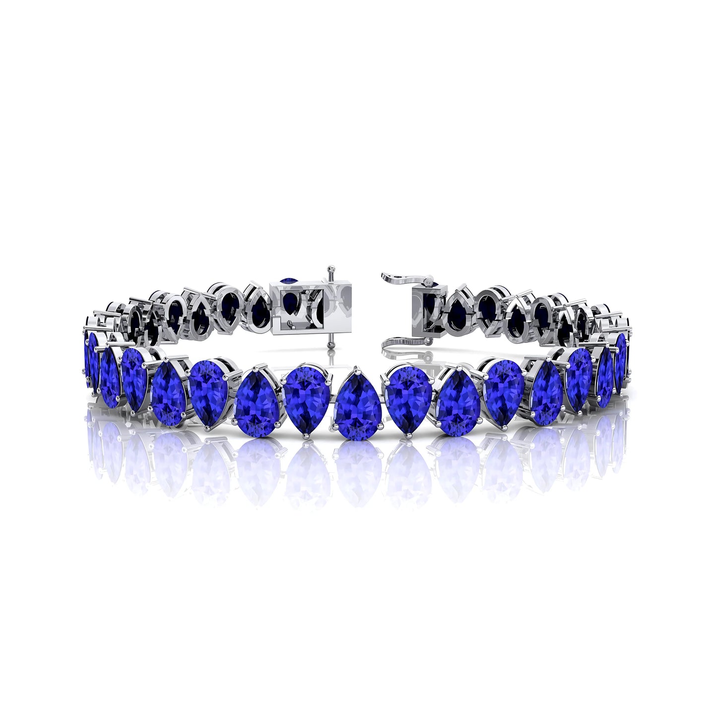 Customized Blue Tanzanite Tennis Bracelet Elegant December Birthstone Gift 14K Rose Gold Prong Setting Charm Tennis Bracelets