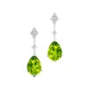 Cute Dainty Stud Earrings 18k Solid Gold Natural Peridot Gemstone Certified Real Diamonds Drop Earrings For Women Anniversary