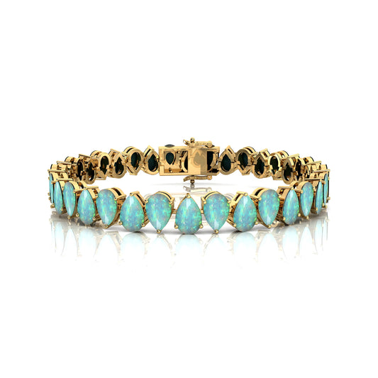 High Quality Natural Pear Cut Ethiopian Opal Tennis Bracelet for Women Light Weight Luxury Gemstone Tennis Bracelets Wholesaler