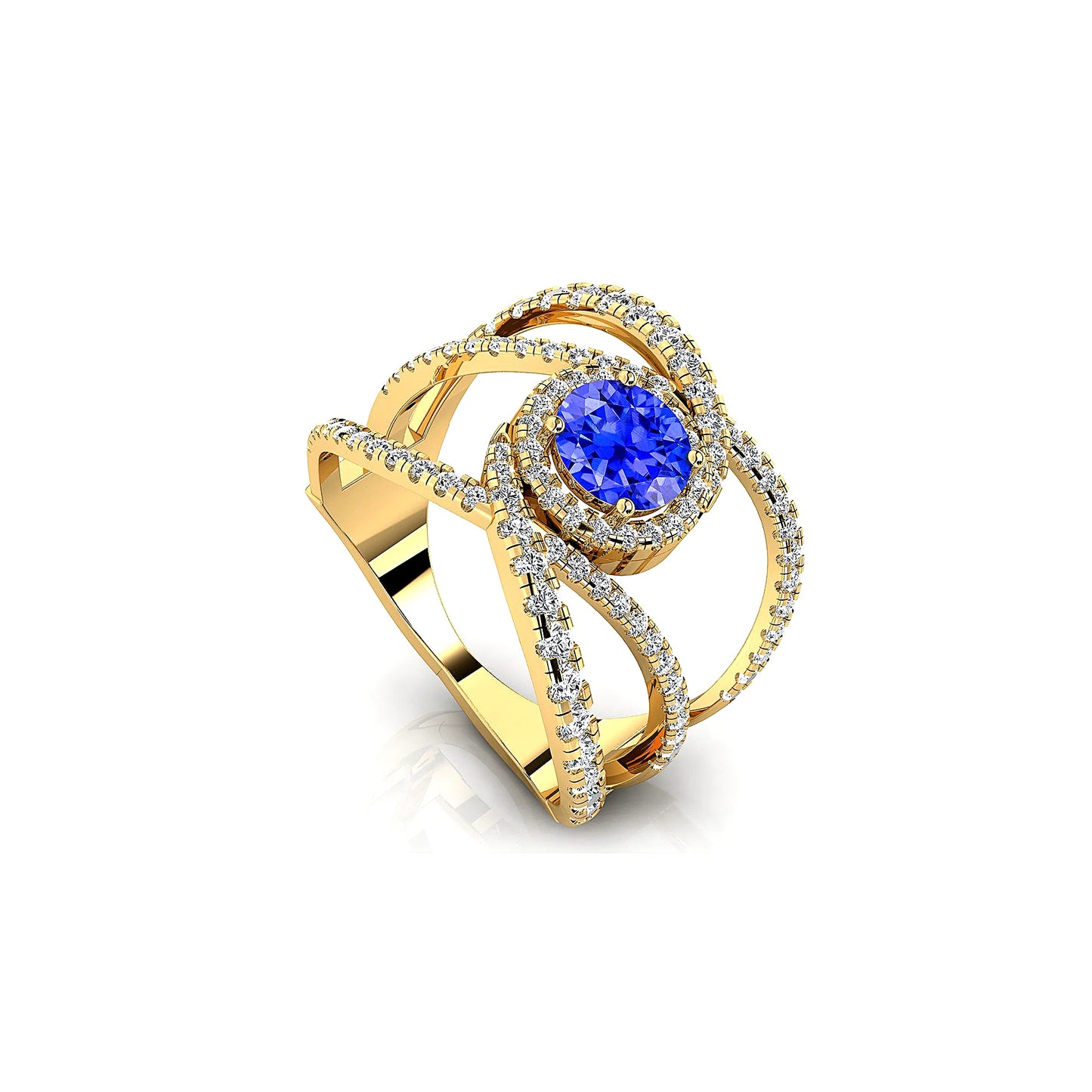 18kt Solid Gold Fine December Birthstone Jewelry Natural Tanzanite Gemstone Rings Real Diamonds Solitaire Halo Wedding Ring Gift