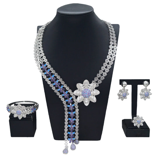 Zhuerrui New Design Sense Jewelry Set American High-end Diamond Series Ladies Classic Inheritance Wedding Four SetsHZ24742182