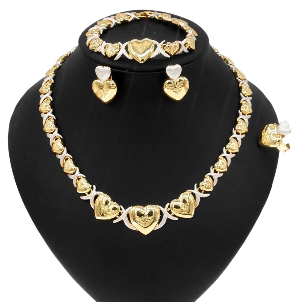 Zhuerrui New Exquisite Beautiful Necklace I Love You Costume Jewelry Set Little Girls Child Kids Xoxo Jewelry Sets Z0055