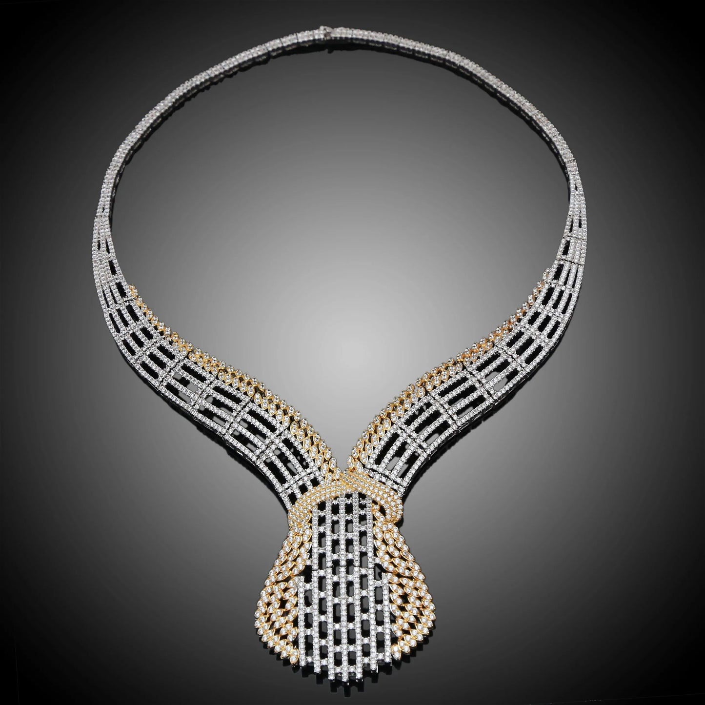 Zhuerrui New Design American Zirconia Jewelry Set 24k Gold Plated Women Necklace Jewelry Set Fashion Jewelry Sets HZ18110702