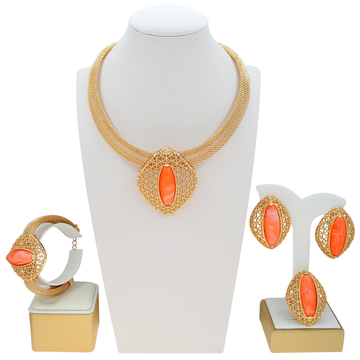 Zhuerrui Italiano Gold Designs Women Jewellery Set Party Fine Costume Jewelry Set Luxury Big Necklace Jewellery Sets HC2500314