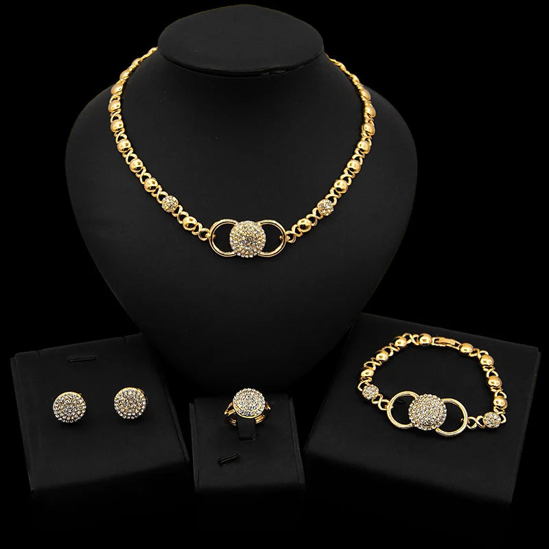 Zhuerrui Fashion Jewelry High Quality 18 K Gold-Plated XOXO Fashion Jewelry Set for Wedding Women Party HM20080214