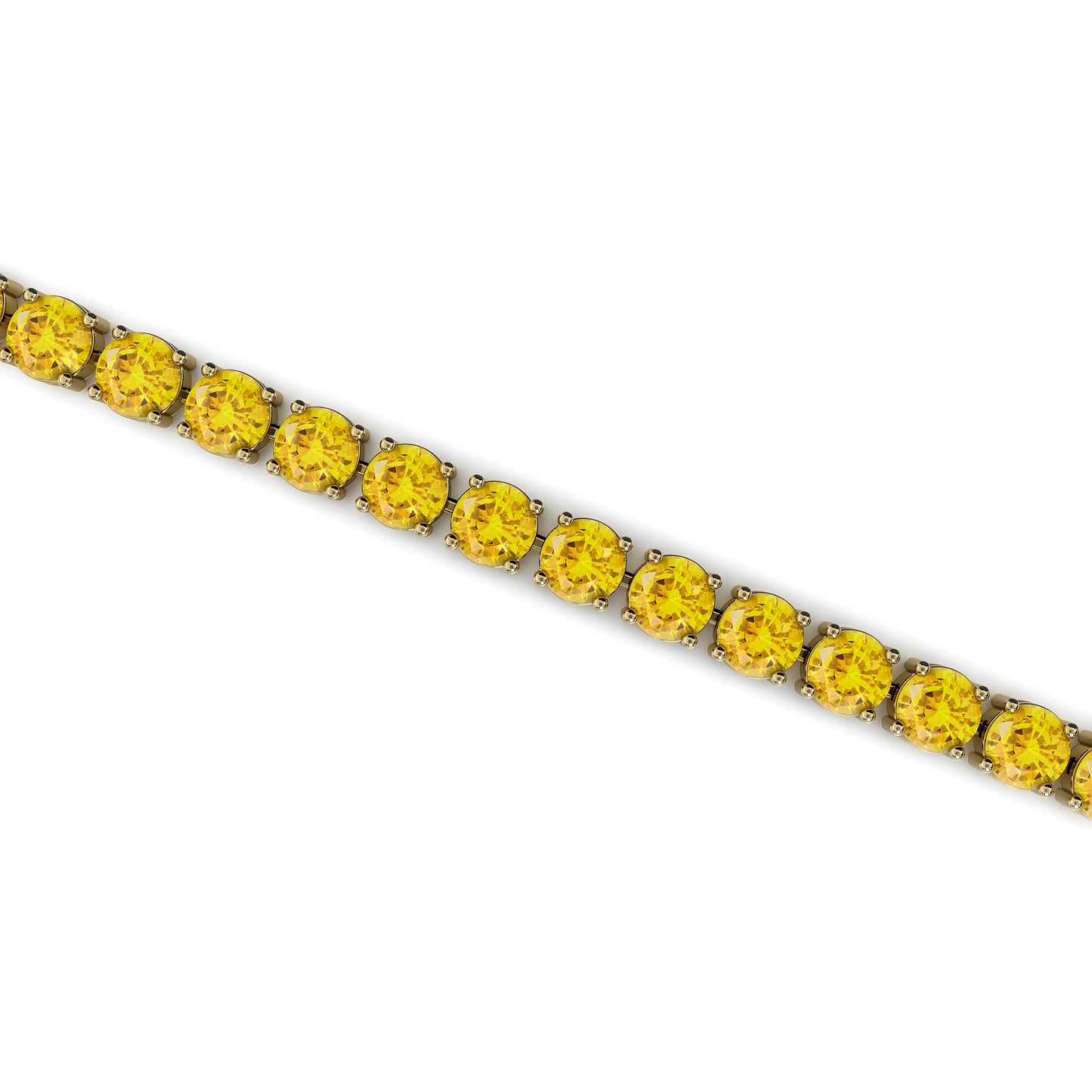 Natural Precious Yellow Sapphire Gemstone Tennis Bracelet 14K Fine Yellow Gold Luxury Fine Jewelry Gift Party Customizable Size