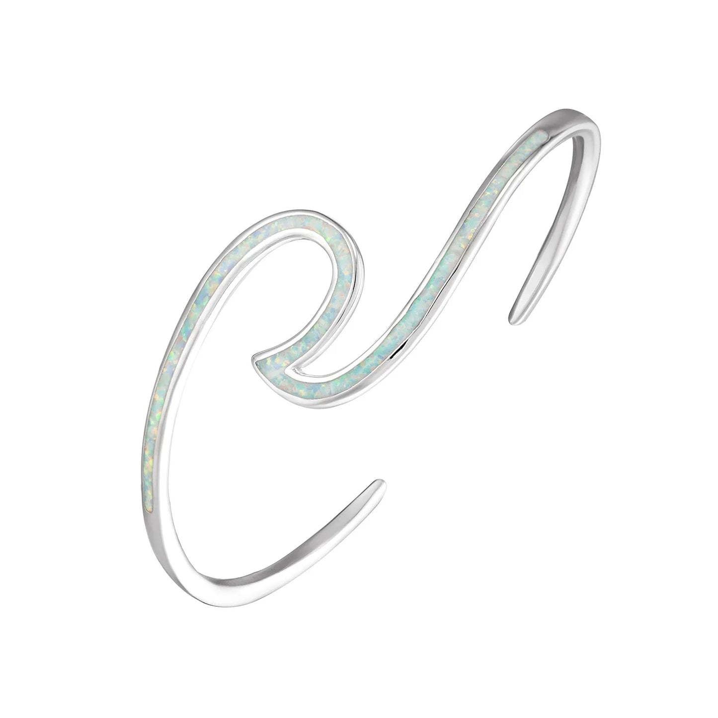 TikTok INS Romantic Emerald Cut Opal Hawaii Water Drop Surfing Ripple Cuff Bracelet Jewelry Wholesale Inlaid Opal Unisex Gift