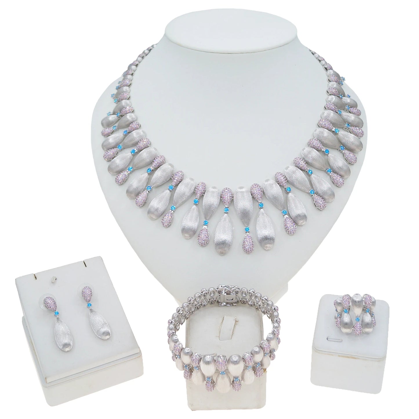 Zhuri New Design Sense Jewelry Set American High-end Diamond Series Ladies Classic Inheritance Wedding Four SetsHZ24742238