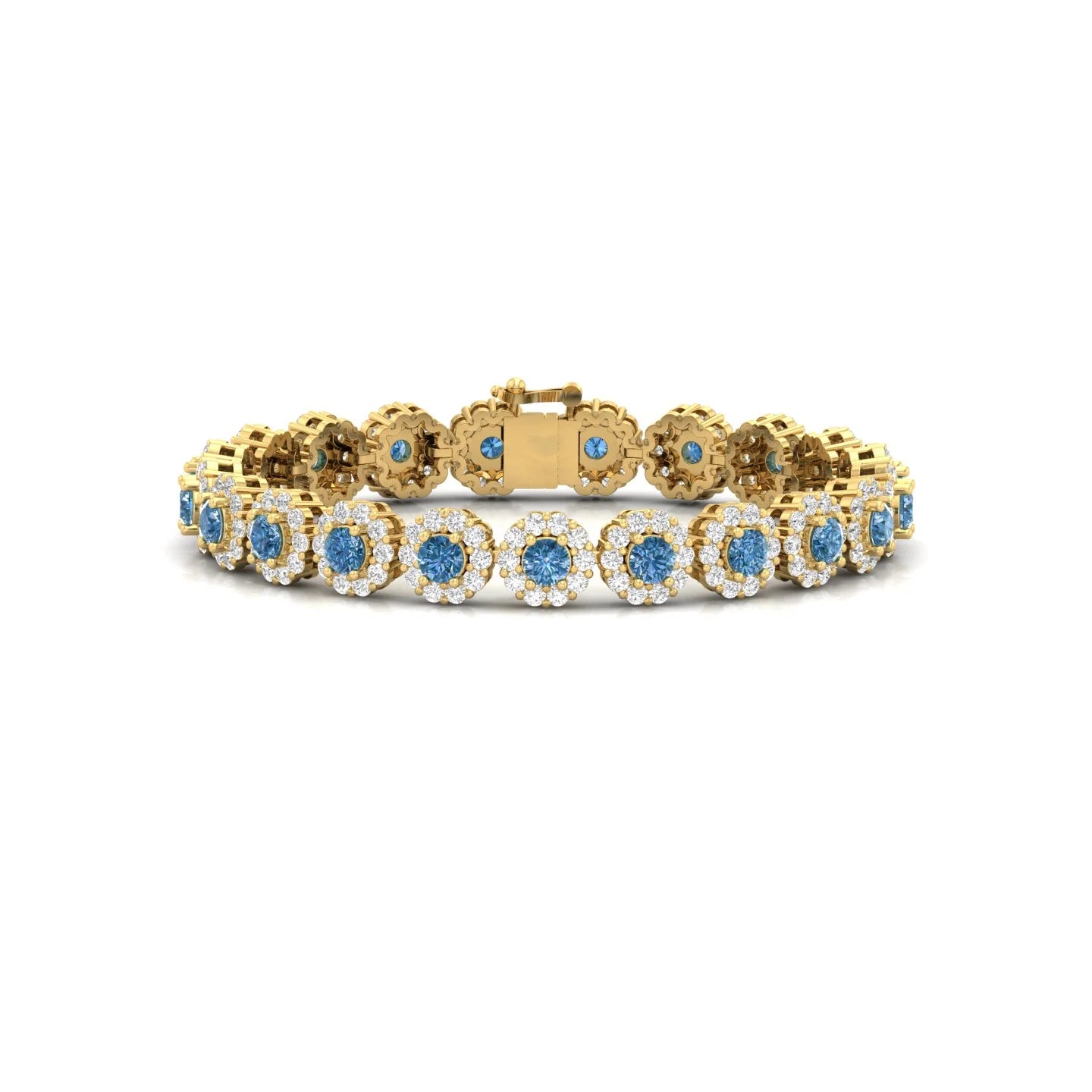 Best Selling TISHYA JEWELLERS 11.43ct Round Cut Diamond Women's Bracelet with Gold Plated 925 Sterling Silver Fine Jewelry