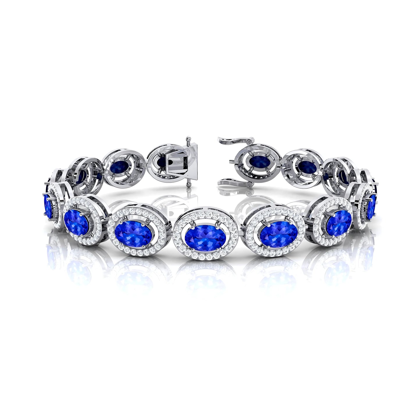 Elegant 14k Gold Natural Tanzanite With Diamond Bracelet Fine Chain 2025 Prong Setting Real Tanzanite Gemstone Tennis Bracelets