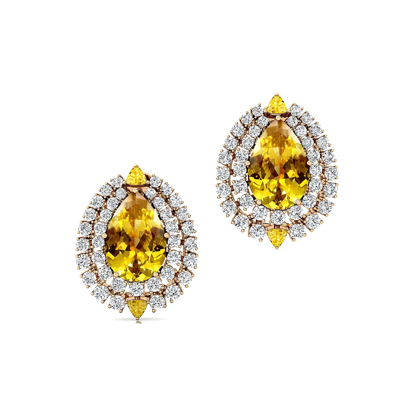Fine Jewelry Lab Grown Yellow Sapphire Gemstone Diamonds Solitaire Ear Studs 14K Solid Gold Cute Minimalist Gold Stud Earrings