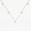 14k Gold Multi Natural Dangling Diamond Solitaire Necklace High-end Collection Engagement Wedding Wear 0.39ct Brilliant Cut