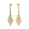 Personalized Fine Fashionable Wedding Party Jewelry 18K Gold Natural Ethiopian Opal Gemstone Real Diamond Dangle Drop Earrings