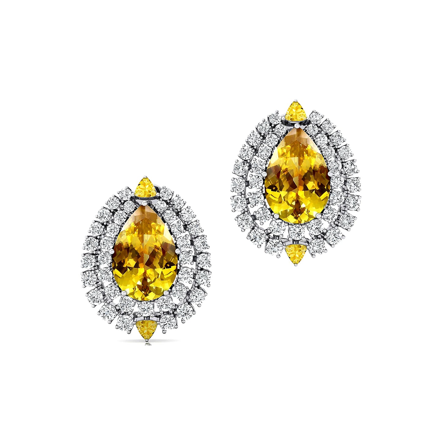 Fine Jewelry Lab Grown Yellow Sapphire Gemstone Diamonds Solitaire Ear Studs 14K Solid Gold Cute Minimalist Gold Stud Earrings