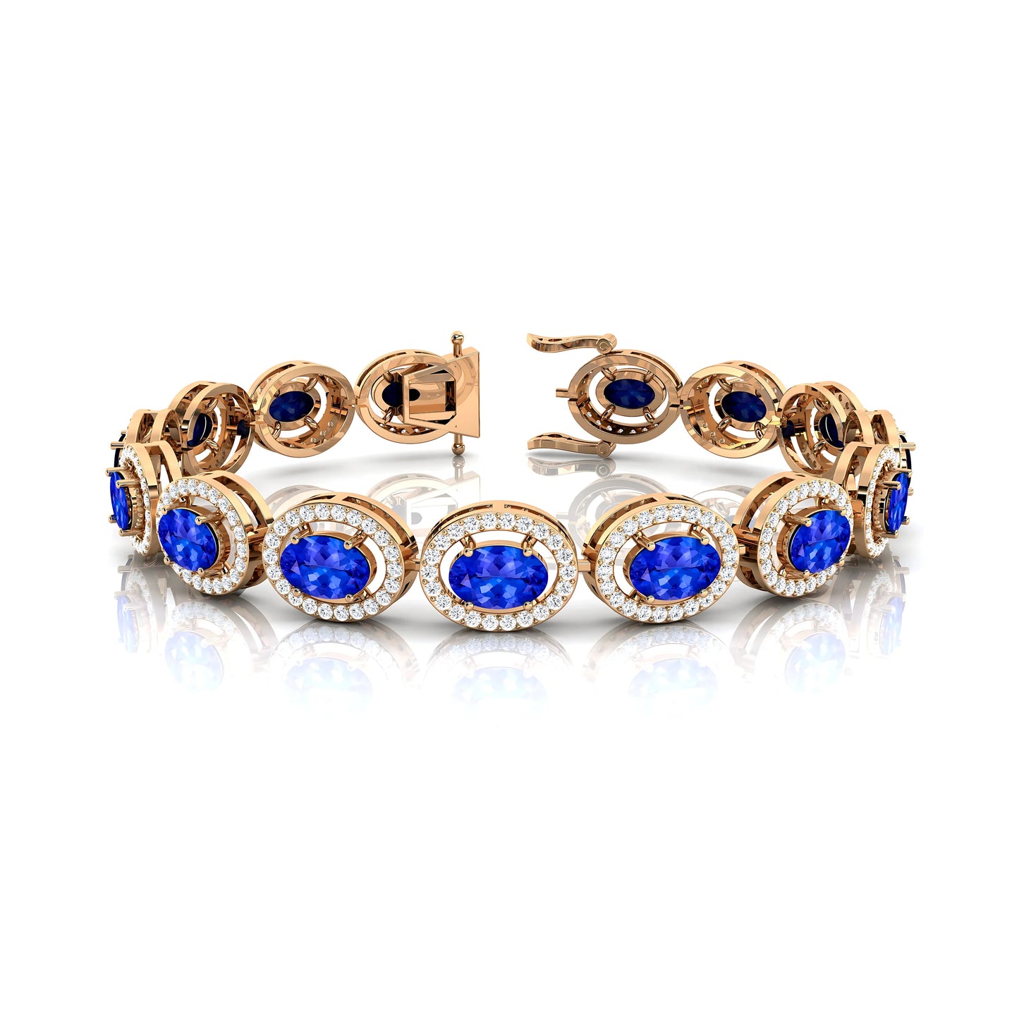 Elegant 14k Gold Natural Tanzanite With Diamond Bracelet Fine Chain 2025 Prong Setting Real Tanzanite Gemstone Tennis Bracelets