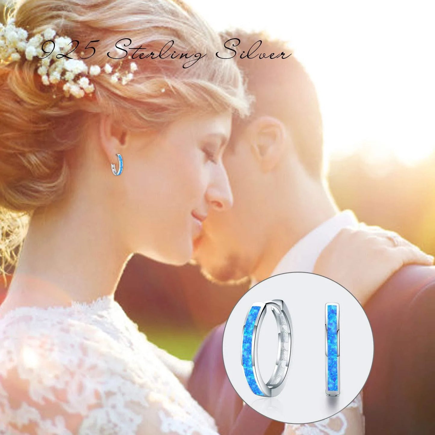 Australian Style Luxury Small Opal Stud Earrings in Silver Plated Brass for Girls with Small Ears Gift