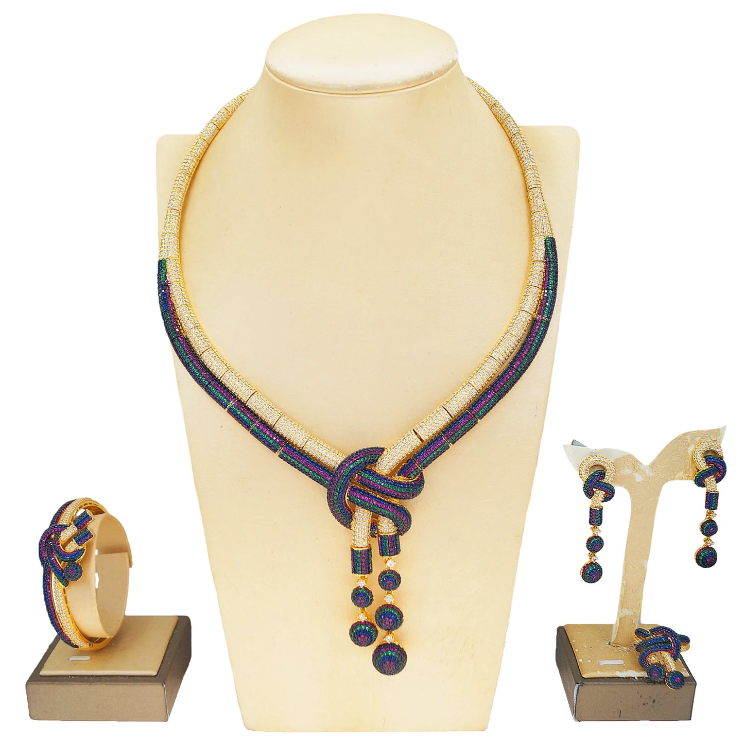 Zhuerrui New Design Sense Jewelry Set American High-end Diamond Series Ladies Classic Inheritance Wedding Four SetsHZ24019236
