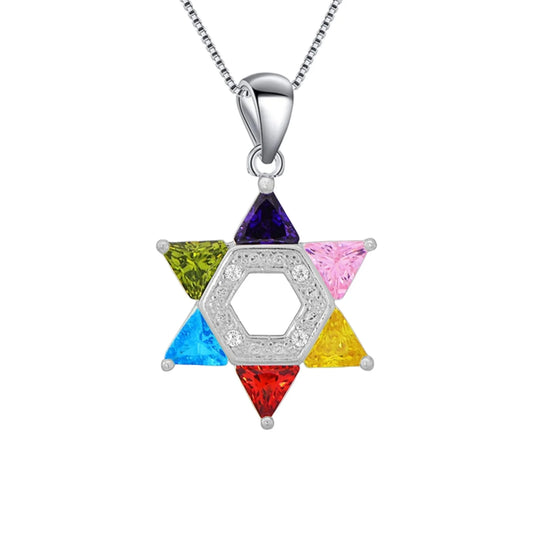 Hot Selling Six-pointed Star Zircon Necklace for Women, European and American Fashion Choker Chain Pendant Necklace
