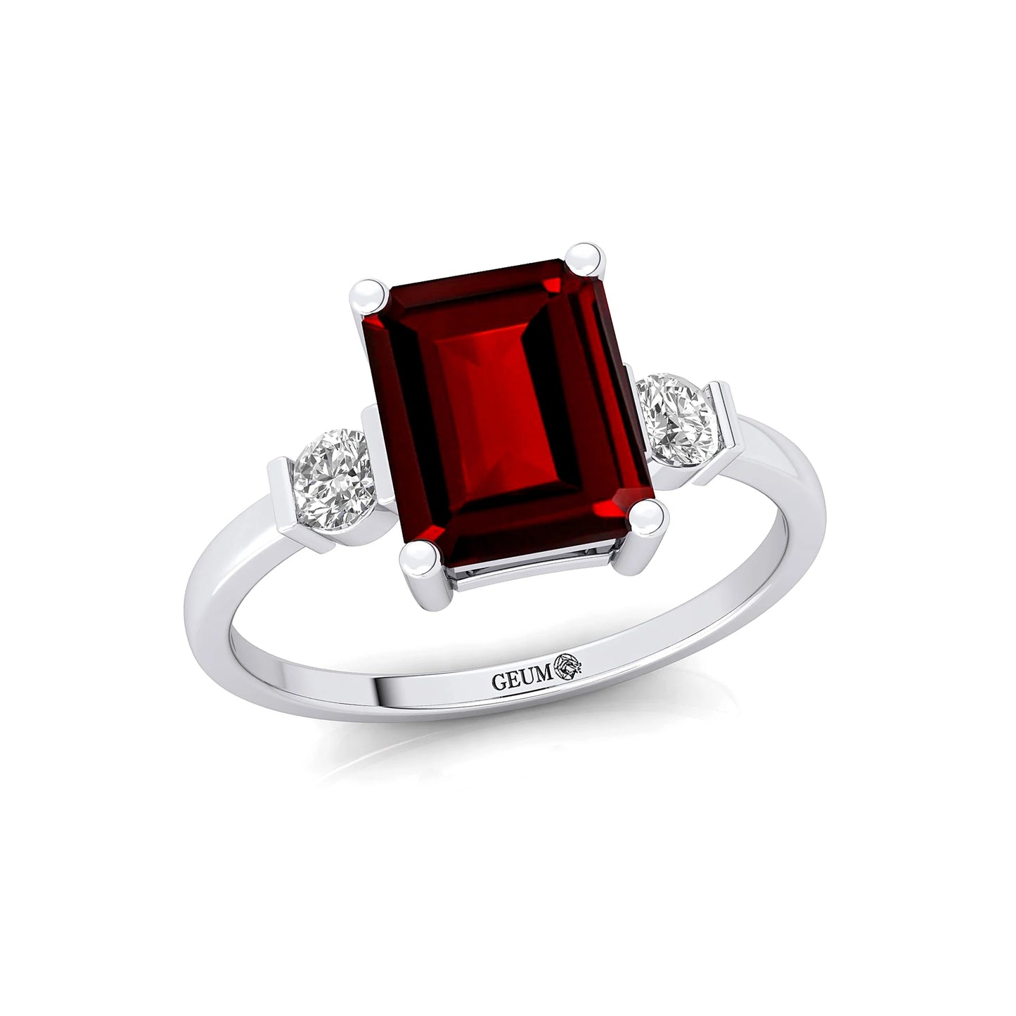 Perfect Natural Garnet Gemstone Genuine IGI Certified Diamond Halo Solitaire Ring 18k Pure Gold Luxurious Gift for Her