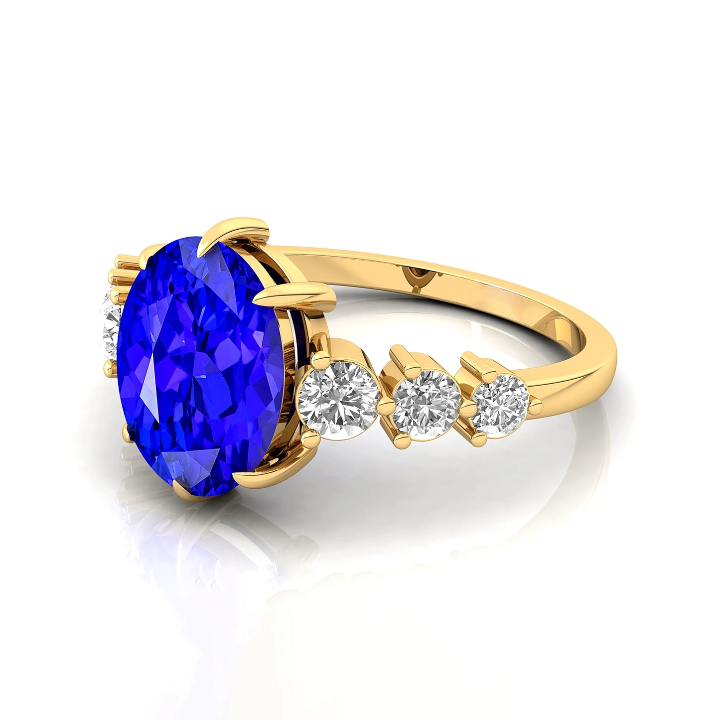 Newly Arrived Natural Tanzanite Gemstone Ring With Solid Gold & Real Diamonds Fine Cluster Rings Weddings OEM Wholesale Price