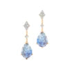 High Quality Natural Rainbow Moonstone Gemstone Real Diamonds Stud Earrings 18k Solid Gold Rhodium Plated Cute Fine Birthstone