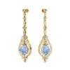 Natural Rainbow Moonstone Gemstone and Real Diamonds Dangle Drop Earrings Dainty 18K Solid Gold Rhodium Plated Wedding Party