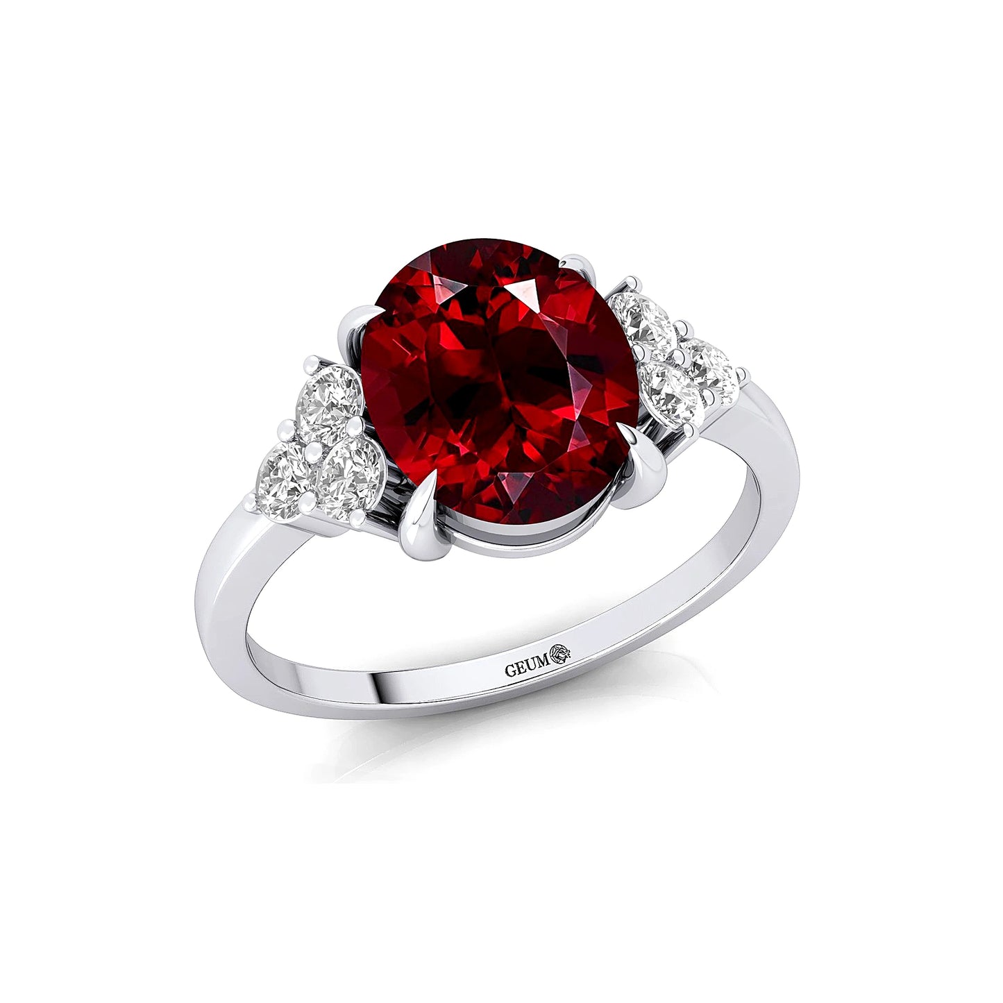 100% Natural Precious Garnet Gemstone Real Diamond Cluster Classic 18k Solid Gold Rings Fine Jewelry Wholesale OEM