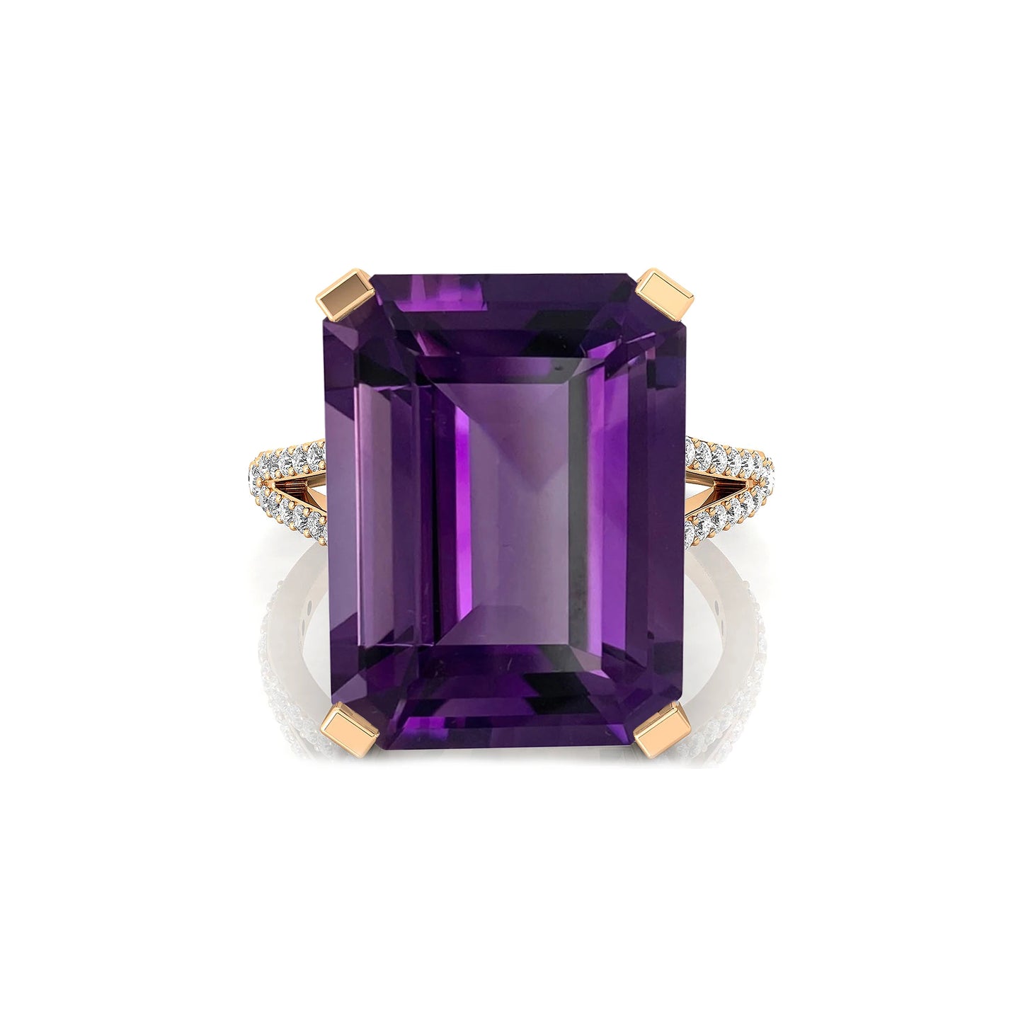18K Pure Gold Natural Gemstone Round Brilliant Cut Wedding Ring Rhodium Plated Luxury IGI Certificate Jewelry Women