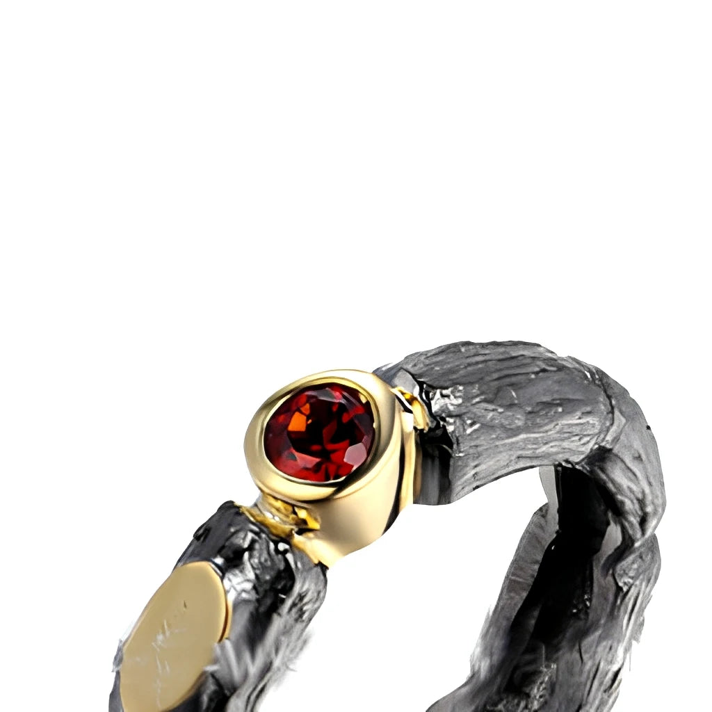 Thailand Design  Fashion Handmade Jewelry Garnet Ring in Silver Jewelry