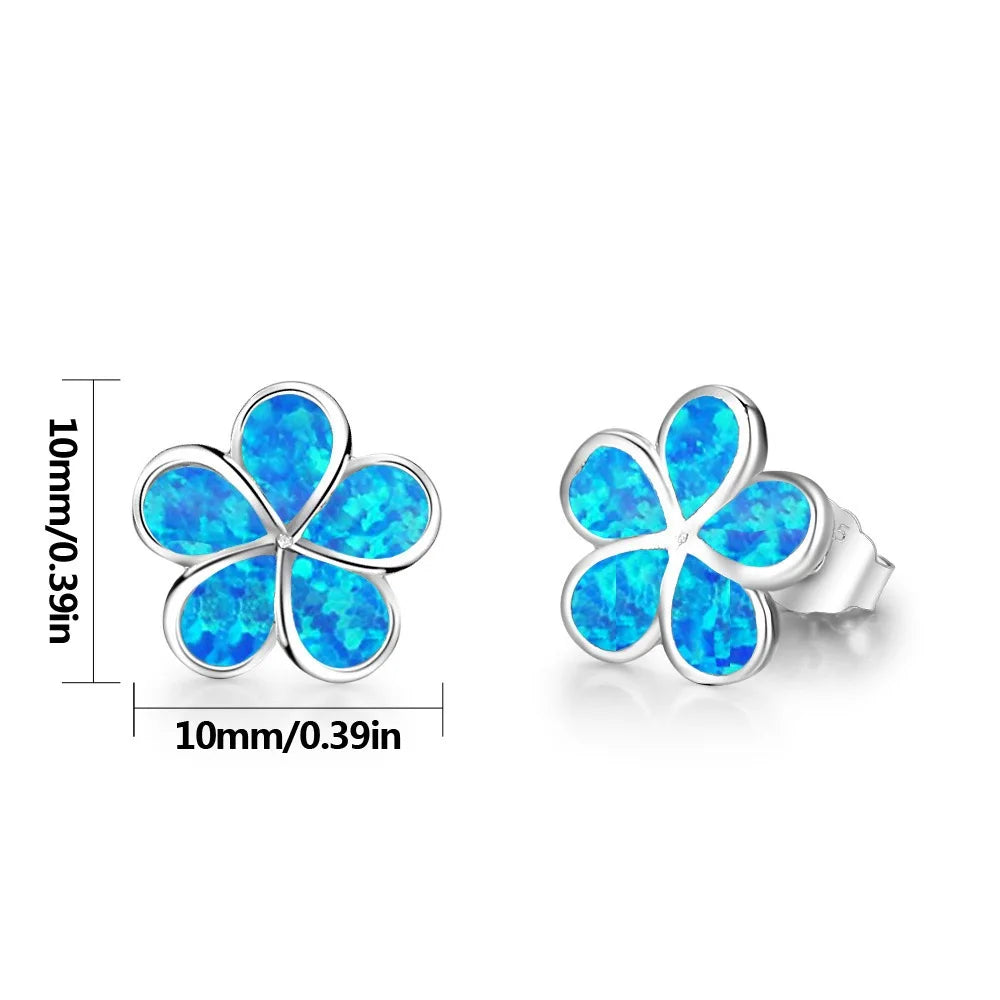 Best-Selling Christian Summer Hibiscus Stud Earrings for Women Silver Plated Flower Design Cute Gift