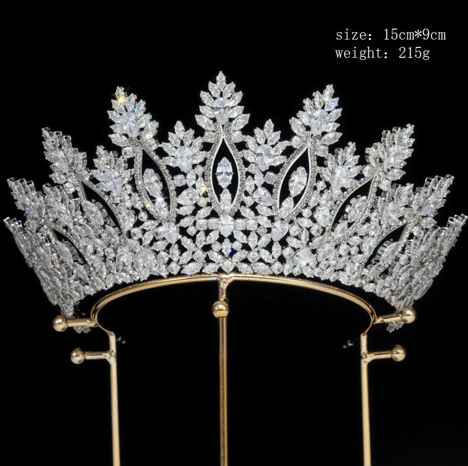 Handmade Luxury Wedding Crown for Bride Quality Bridal Hair Accessories Zircon Tiara Good Quality Hair Jewelry for Anniversary