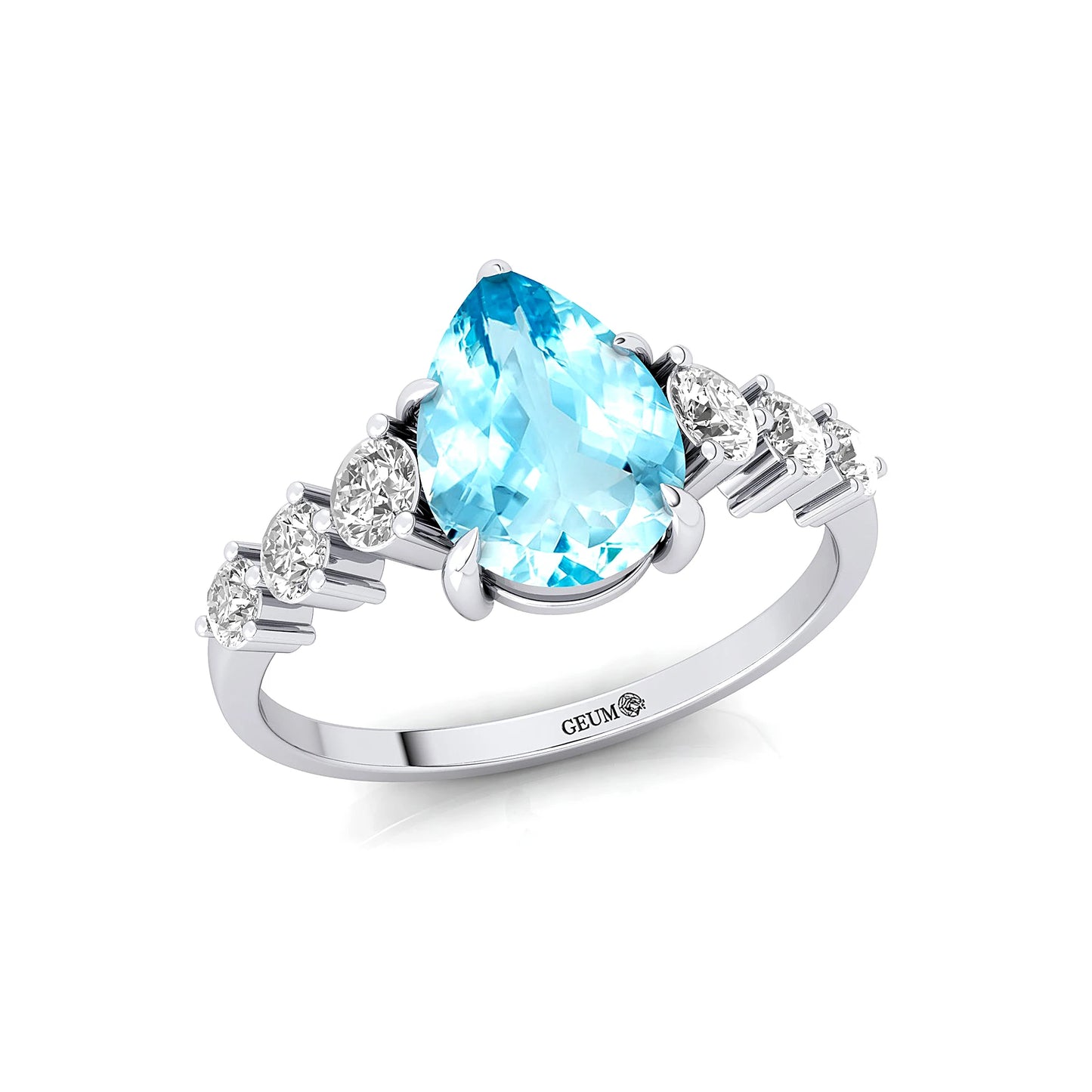 Trending 14k Solid Gold Natural Aquamarine Gemstone Genuine IGI Certified Diamonds Ring Flawless Luxury Women Wedding Party Ring