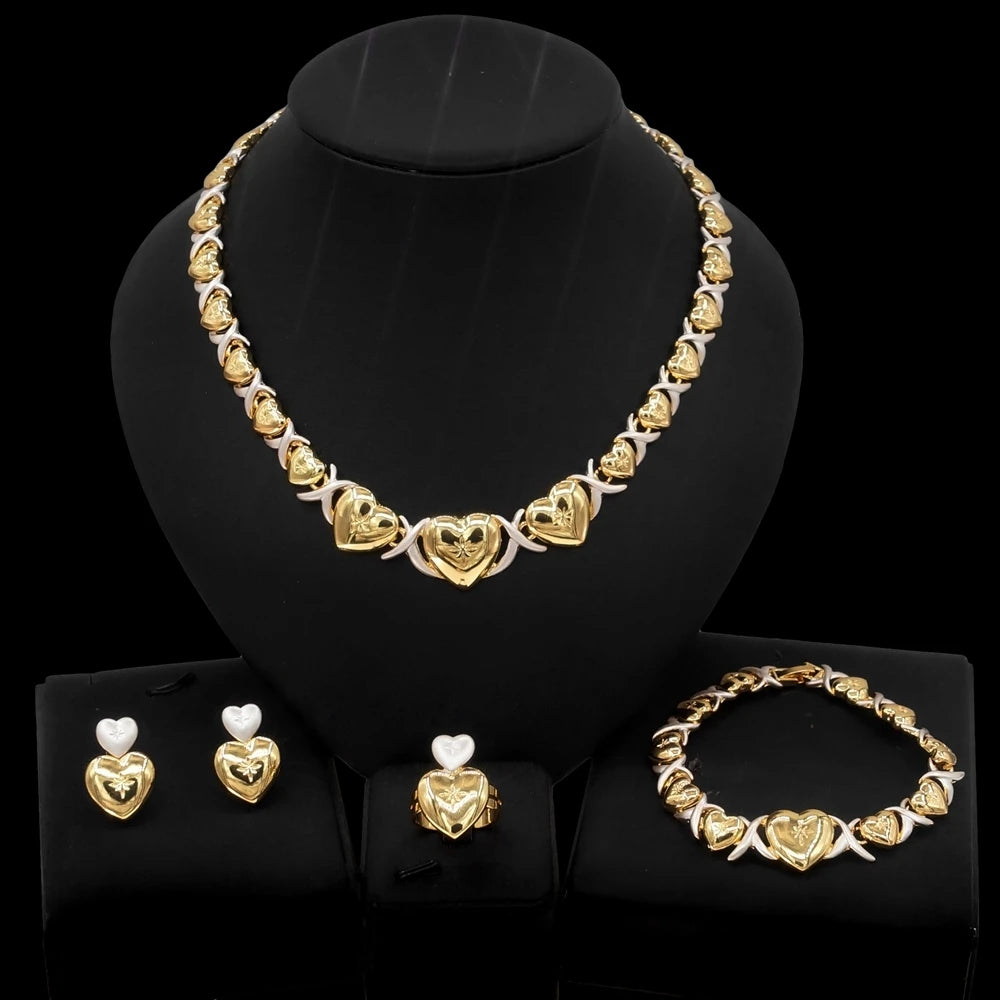 Zhuerrui New Exquisite Beautiful Necklace I Love You Costume Jewelry Set Little Girls Child Kids Xoxo Jewelry Sets Z0055