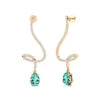 18K Solid Gold Dangle Drop Earring Lab Grown Paraiba Tourmaline Gemstone Real Diamonds Rhodium Plated Certified Wedding Earrings