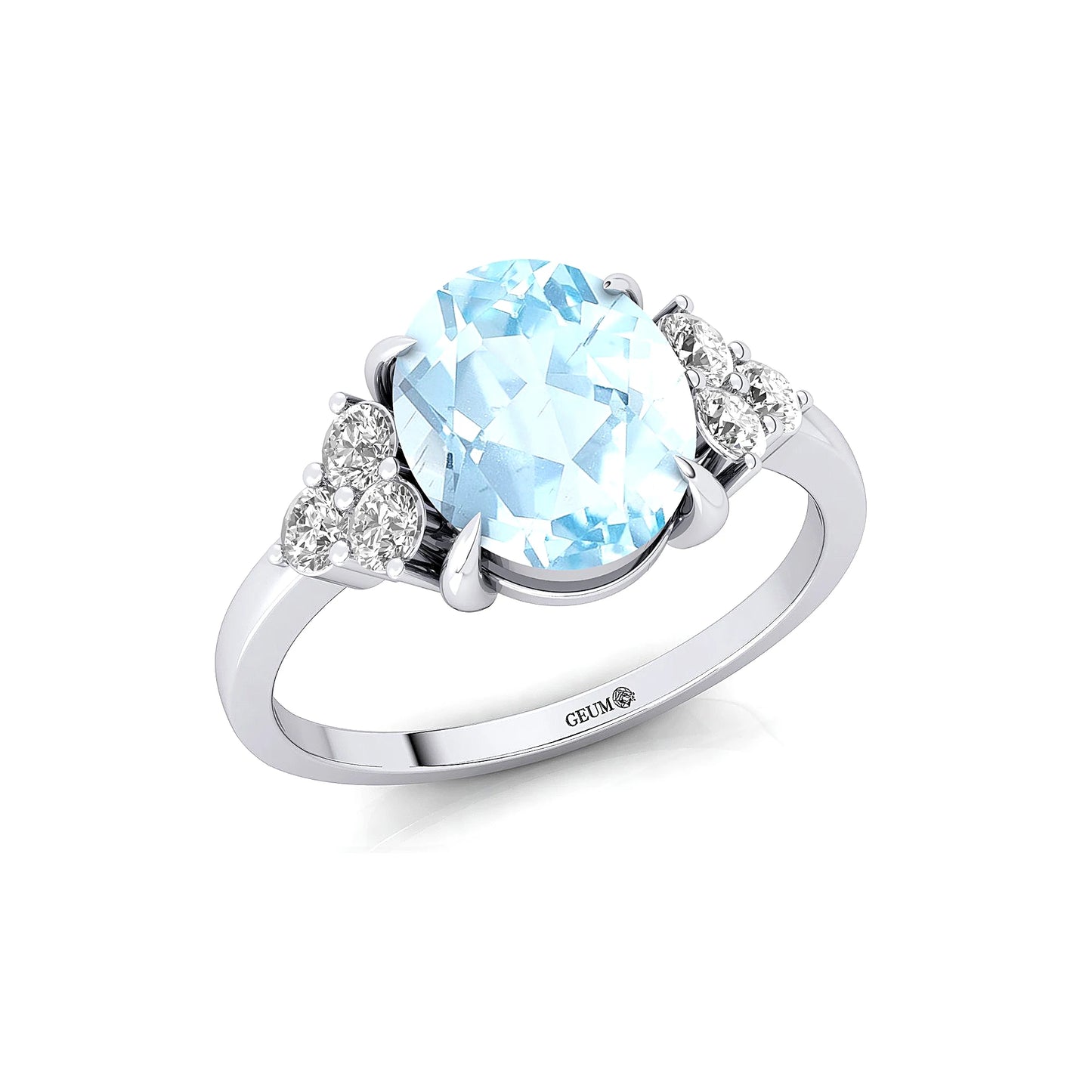Latest Design Handmade Natural Aquamarine Gemstone Real Diamond Halo Solitaire Rings 18k Solid Gold Prong Setting Ring Jewelry