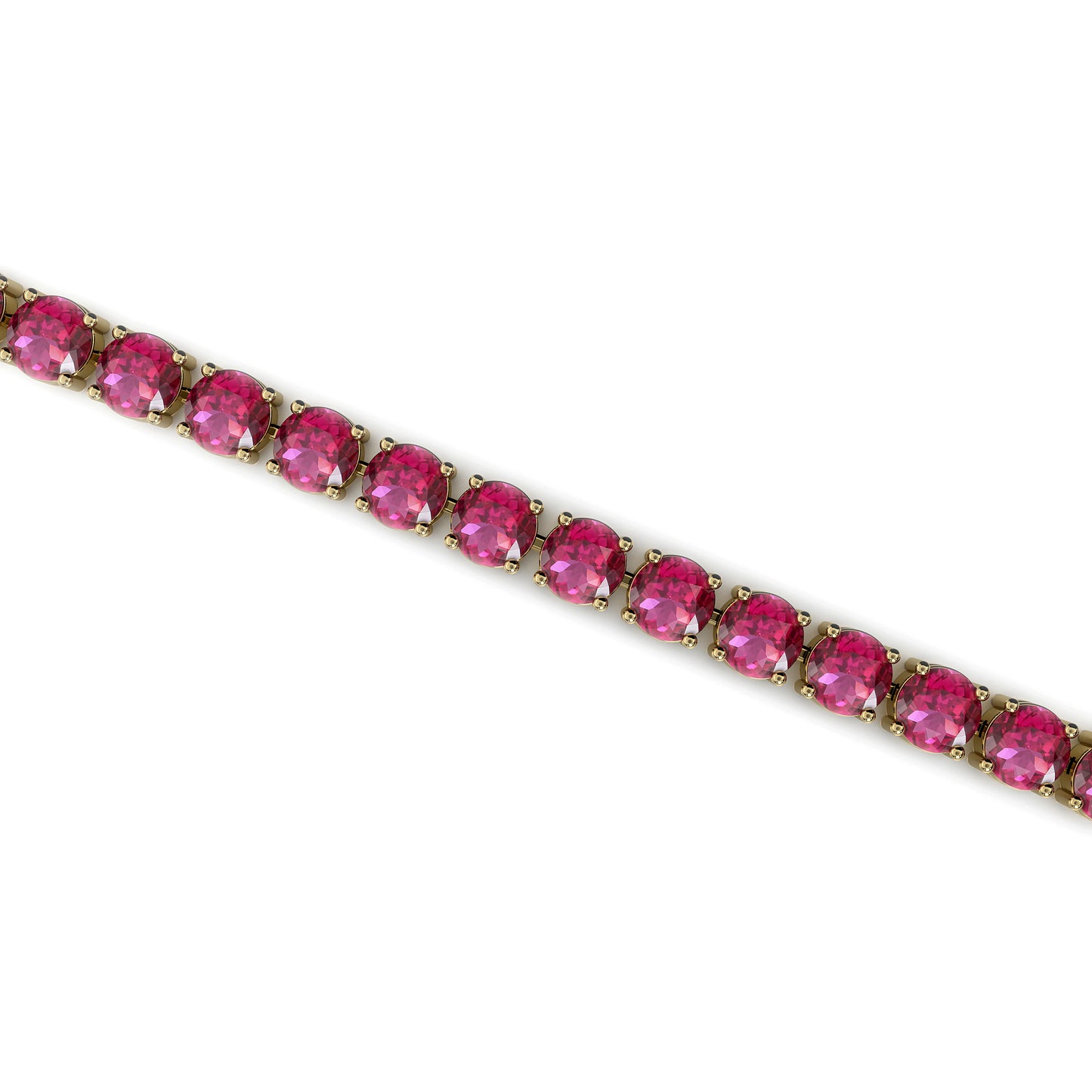 14K Gold Classic Tennis Bracelet Natural Pink Sapphire Cut Gemstone 2.00 Ctw Customized Size for Wedding Party Gift-Direct
