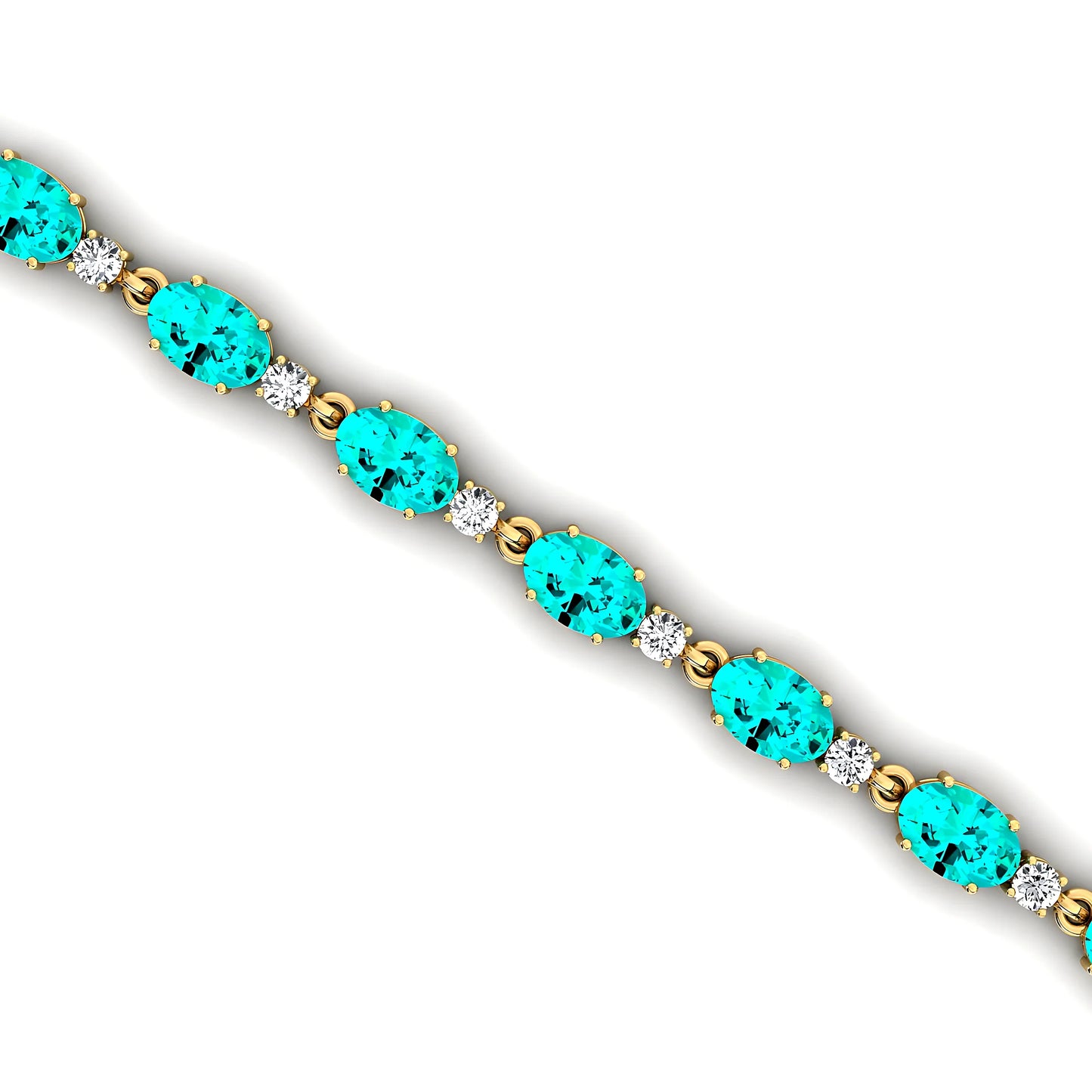 Luxurious 14K Gold Lab Grown Paraiba Tourmaline Tennis Bracelet 2025 Daily Wear Unisex Fine Jewelry Tourmaline Tennis Bracelets