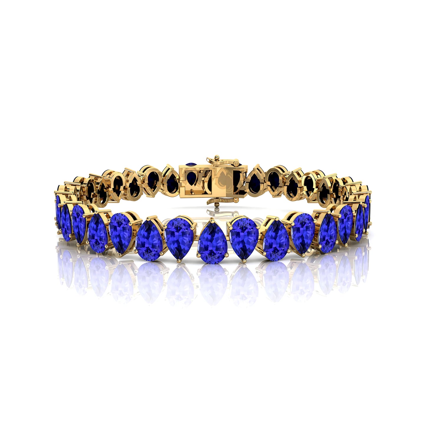 Customized Blue Tanzanite Tennis Bracelet Elegant December Birthstone Gift 14K Rose Gold Prong Setting Charm Tennis Bracelets