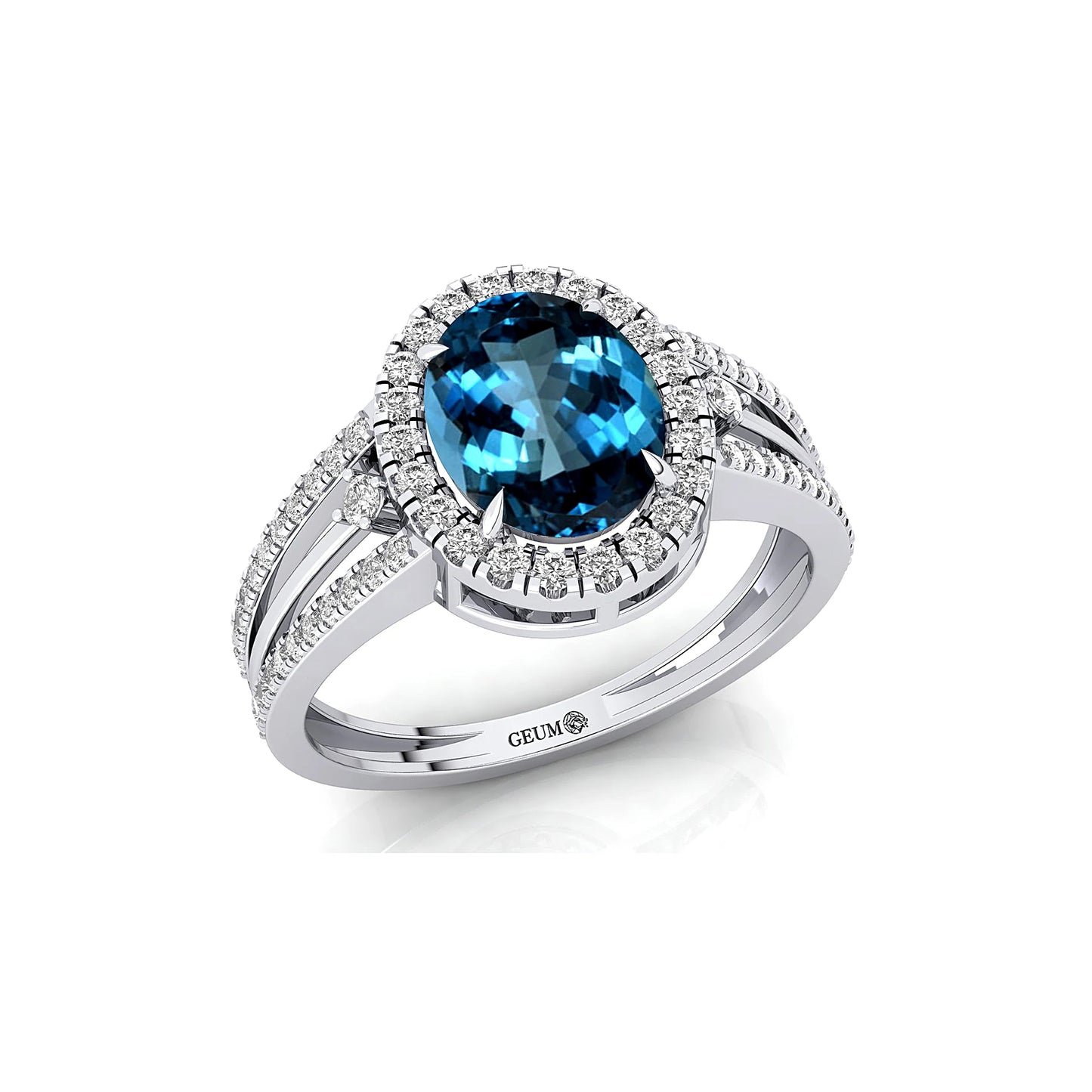 Beautiful London Blue Topaz 14k Solid Gold Wedding Engagement Classic Designer Custom Fine Jewelry Anniversary OEM Prong Setting
