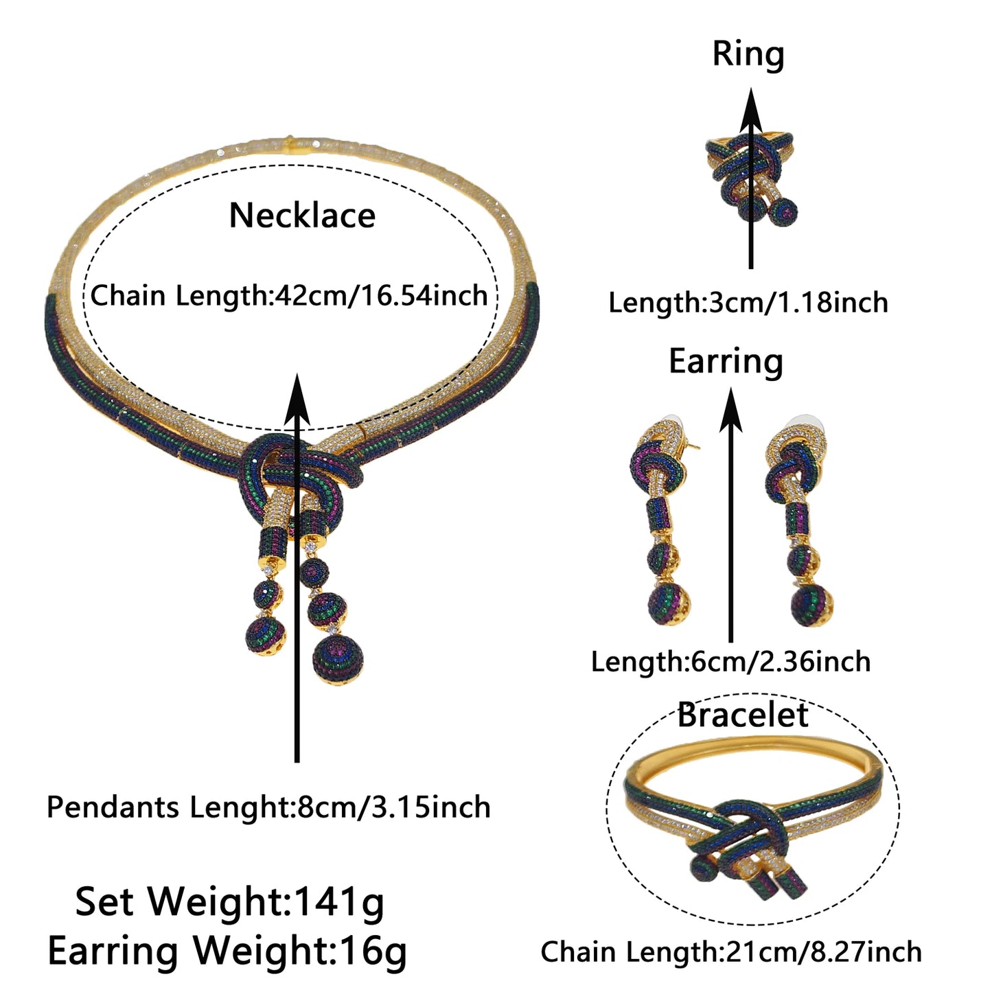 Zhuerrui New Design Sense Jewelry Set American High-end Diamond Series Ladies Classic Inheritance Wedding Four SetsHZ24019236