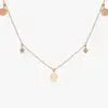 14K Solid Gold Natural Brilliant Cut 0.08Ct Diamond Dangling Dainty Disc Necklace Custom Made Bridal Wear Third Party Certified