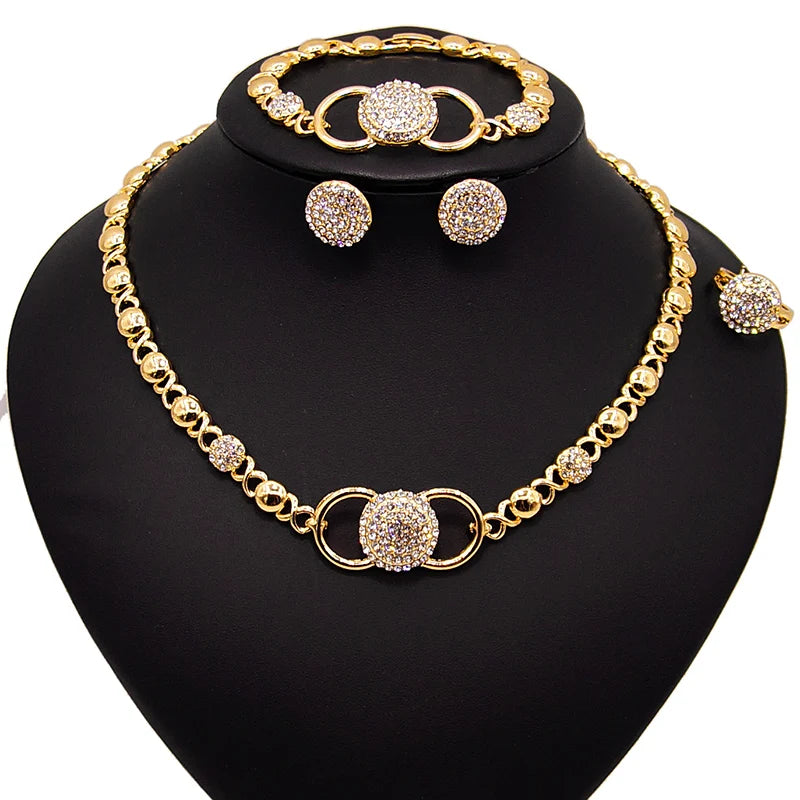 Zhuerrui Fashion Jewelry High Quality 18 K Gold-Plated XOXO Fashion Jewelry Set for Wedding Women Party HM20080214