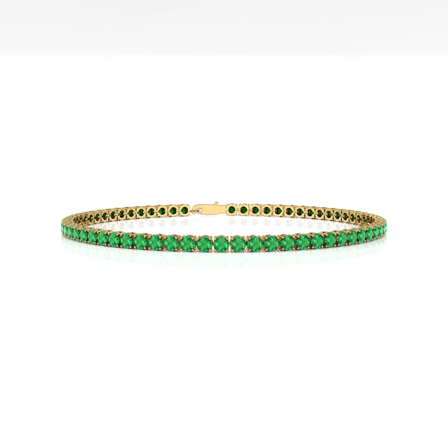 2026 14k Gold Natural 2mm Zambian Emerald Gemstone Tennis Bracelet Infinity Design Stacking Fine Jewelry Women Customized Size