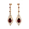 18K Solid Gold Natural Garnet & Real Diamond Dangle Drop Halo Earrings For Wedding Engagement Party Gift for Women ODM Bulk